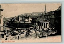 Zürich Gemüsebrücke Pferdkutschen Brücke