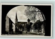 97702 W8732 Münnerstadt - Ortsansicht Blick zur Stadtkirche