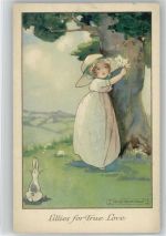 sign Agnes Richardson - Kinderpoesie - Herz im Baumstamm - Künstler R Künstlerkarte