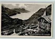 Hotel Klausenpasshöhe gegen Schächtental, viele Autobusse- Foto Gaberell 17684 Postbus 1950