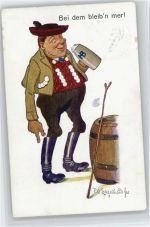 Humor - Bei dem bleibn mer - Bier - Engelhard, P.O. / POE Künstlerkarte
