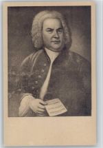 Joh. Seb. Bach mit einem Notenblatt Bach, J. S.