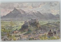 Salzburg gegen Untersberg Compton, E. H. Künstlerkarte