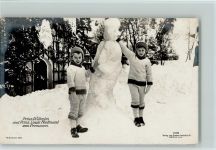 und Prinz Louis Ferdinand bauen einen Schneemann, Nr. 4078 Liersch Adel Prinz Wilhelm