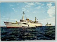 Schiff Bunte Kuh und Wappen von Hamburg 1961 AK Seebäderschiff