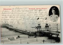 Scheveningen - Wandelhoofd "Königin Wilhelmina" AK Adel Ausland 1901