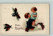 Pfingsten - Maikäfer fliegen - Kinder mit Blumen 1937 AK Maikäfer