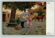 Mozart auf Reisen - sign Otto Nowak - Galerie Wiener Künstler 789 AK Postkutsche Künstlerkarte
