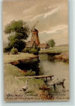 Serie 1258 Vom Lebenswege - Heuernte, Mühle, Gänse - Landschaft Meissner & Buch 1904 Künstlerkarte