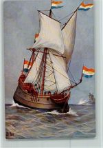 Karte Nr. 154 AK Holl. Handelsschiff - Segelschiff 17. Jahrh. Marine - Galerie