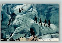 Eisgrotte im Eigergletscher 1923 AK Gute Erhaltung Bergsteiger