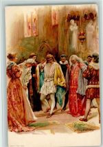 Viel Lärm um nichts signiert Shakespeare 1899 Lithographie