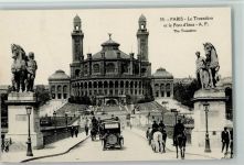 Paris Le Trocadero et le Pont , Autos, Pferde, Kutsche 1908 AK Kutsche