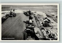 Zuiderzeewerken - Werkhaven , Binnenschiffe Schuten AK
