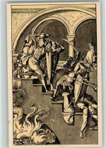 Kunstwart AK Nr. 94 - Gemälde von Cornelius, Nibelungen im Kampf Ritter