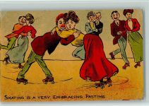 Roller Skating - Humor Rollschuh 1912