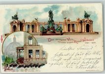 Historisches Eckfenster - 100 jähr. Geburtstag Ereignis Adel Kaiser Wilhelm I 1899 Lithographie