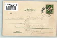 87645 W8959 Hohenschwangau 1898 Lithographie Gruss aus - Schloß Neuschwanstein und Teilansicht mit See AK
