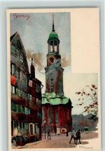W2000 Hamburg Velten - Michaeliskirche, litho 1898 AK Kley, H. Künstlerkarte