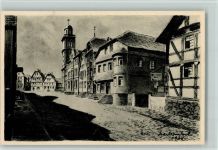 W6420 Lauterbach (Hessen) Marktplatz Kohlezeichnung K. Winkel Winkel, K. Künstlerkarte