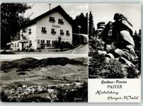 94143 W8391 Hobelsberg - 3-Bild Aufnahme Gasthaus-Pension Paster Luftansicht Grainet Dreisessel