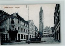 88299 W7970 Leutkirch im Allgäu 1908 - Marktplatz mit Brunnen, Kirche, gute Erhaltung AK