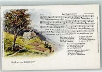 Dar Vuglbärbaum - Verlag Vogel Nr. 1 AK Erzgebirge Liederkarte 1915
