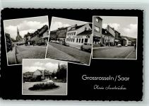 66352 W6624 Großrosseln 1963 Foto AK Sparkasse, Straßenpartien, gute Erhaltung AK