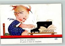 Valentines Nr. 158 Kind mit der Schreibmaschine Attwell, M. L. Künstlerkarte