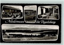 36355 W6424 Grebenhain - Pension Jöckel Innenaufnahme Speiseraum Ortsansicht Nieder-Mooser-See VW Käfer 4-Bildaufnahme