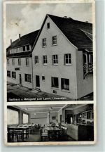 74245 W7101 Löwenstein , Württ Gebrauchsspuren Gasthaus u. Metzgerei zum Lamm mit Innenansicht AK