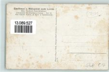 74245 W7101 Löwenstein , Württ Gebrauchsspuren Gasthaus u. Metzgerei zum Lamm mit Innenansicht AK