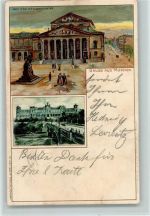 W8000 München Theater litho 1904 AK Münch, C.