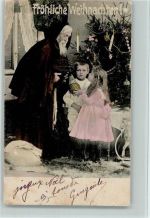 Bescherung - geschmückter Weihnachtsbaum Weihnachtsmann 1905