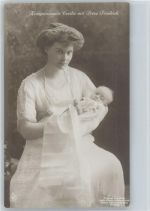 Cecilie mit Prinz Friedrich als Baby , Original-Aufnahme Selle Adel Preußen