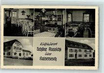 56759 W5443 Kaisersesch 1957 - Gasthaus "Schöne Aussicht" mit Innenansichten, AK