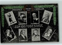 Gedenken 1805-1905 zum 100.Todestag - verschiedene Abbildungen , schöner Kranz Schiller