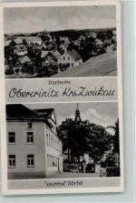 08147 O9518 Obercrinitz 1935 Gebrauchsspuren Gasthof Dörfel , Dorfmitte AK