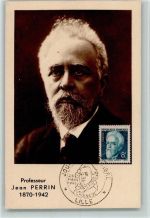 Prof. Jean Perrin 1870-1942 - Briefmarke + Stempel Phila