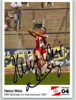 Heinz Weis Hammerwurf 1987 Autogramm Leichtathletik