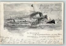 Erinnerung an Torpedoboots Division auf dem Rhein AK Marine 1900