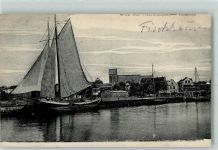 Primorsk Fischhausen 1915 - Hafenbild Segelschiff