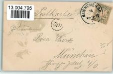 Schönes Trachten-Paar, Dirndl - Regenschirm , Berge Trachten Bayern 1900 Lithographie