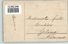 Verlag EAS - Bonne Annee - Serie Amor mit Vergissmeinnicht und einem Kleeblatt Auto 1908
