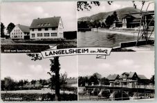 38685 W3394 Langelsheim - Blick zum Sportheim Schwimmbad Am Ehrenmal Goslarer Straße