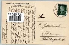 34346 W3510 Hann Münden - Forsthaus Hohefeld 1930 AK