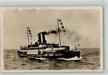 Dampfer Vorwärts im Flaggenschmuck AK Norddeutscher Lloyd 1914 Foto AK
