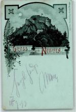 72639 W7442 Neuffen Lithographie / Mondschein