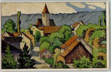 Kilchberg ZH Das alte Dorf Lithographie AK Schlatter, E. E. Gebrauchsspuren