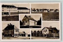 85579 W8014 Neubiberg - Schule Kirche Neue Siedlung Bahnhof Katharinenheim